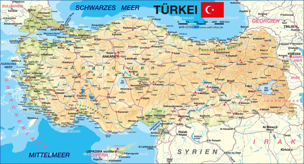 Vị trí địa lý của Thổ Nhĩ Kỳ cùng với địa lý hành chính